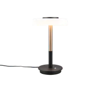 Lampy stojące - Trio CELESTE 554910165 lampa stołowa z białego szkła LED 10W DIM wykończenie czarne i kawowe - miniaturka - grafika 1