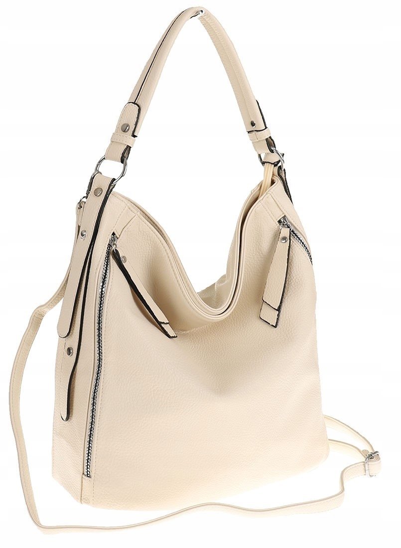 The Grace bags Modna Torebka Listonoszka Worek na Ramię LH2569 Off White