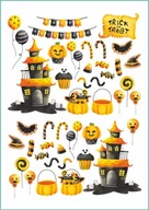 Zabawki kreatywne - Tatuaże zmywalne tymczasowe na halloween, arkusz A4 - miniaturka - grafika 1