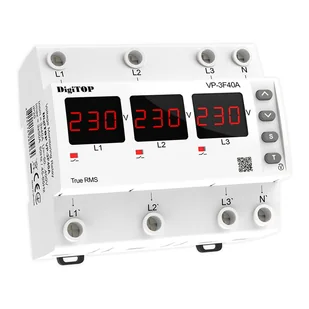 Przekaźnik napięciowy trójfazowy DigiTOP VP-3F40A - Akcesoria do monitoringu - miniaturka - grafika 1
