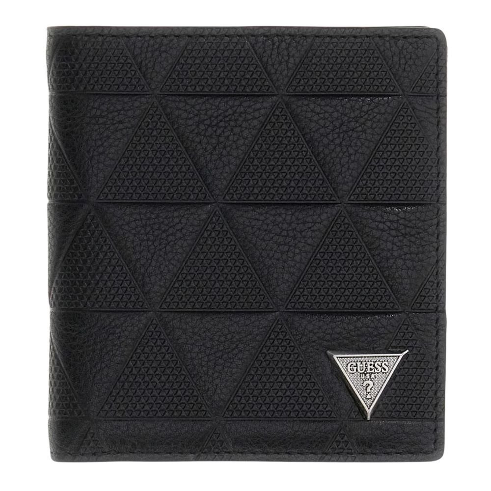GUESS Czarny mały męski portfel pikowany Torino Bifold S
