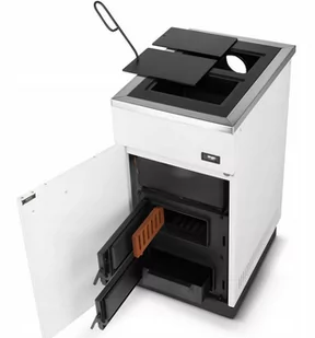 Kuchnia węglowa piec kominek z płaszczem wodnym CO 10-12kW (kolor: biały, średnica wylotu spalin: 120 mm) - spełnia anty-smogowy EkoProjekt 99681704 - Kuchnie węglowe - miniaturka - grafika 1
