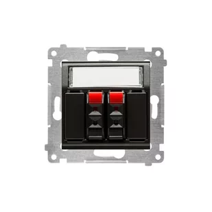 LEDart głośnikowe podwójne antracytowe DGL32.01/48 Kontakt Simon54 - Gniazdka elektryczne - miniaturka - grafika 1