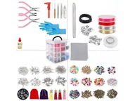 Prace ręczne dla dzieci - Zestaw Do Tworzenia Robienia Biżuterii, Bransoletek, Charmsy, Zawieszki, Koraliki 2062el. Kuferek - miniaturka - grafika 1