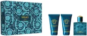 Zestawy kosmetyków męskich - Zestaw męski Versace Eros Woda toaletowa 50 ml + Żel pod prysznic 50 ml + Balsam po goleniu 50 ml (8011003889280) - miniaturka - grafika 1