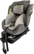 Foteliki samochodowe - Fotelik Samochodowy COMO 40-150CM Obrotowy 360° ISOFIX z Nogą i-Size SZARY - miniaturka - grafika 1