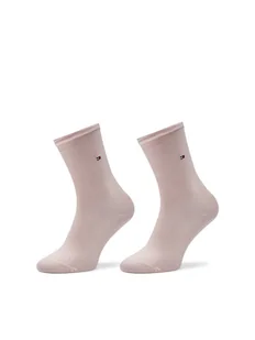 Tommy Hilfiger Zestaw 2 par wysokich skarpet damskich 371221107 Różowy - Skarpetki damskie - miniaturka - grafika 1