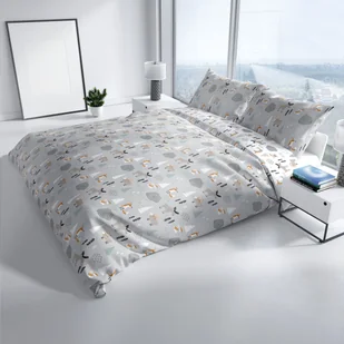 Pościel świąteczna Carbotex, 100% bawełny, 160x200 +2x70x80cm, świąteczny las - Pościel - miniaturka - grafika 1