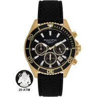 Zegarki męskie - Pacific Poseidon SMPA-2004-04 złoty męski zegarek chronograf 200M - miniaturka - grafika 1