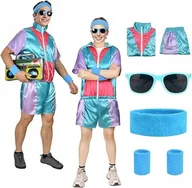 Stroje karnawałowe - STRÓJ PRZEBRANIE DISCO LATA 90 80 DRES KOSTIUM SPODNIE BLUZA KOMPLET L MODA - miniaturka - grafika 1
