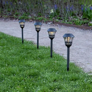 STAR TRADING Lampa z grotem ziemnym LED Lace, czarna, wysokość 31 cm, zestaw 4 sztuk - Lampy ogrodowe - miniaturka - grafika 1