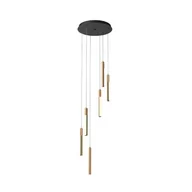 Lampy sufitowe - Eliot lampa wisząca 6xLED/25W czarna/jasne drewno MD4768-6-3BMT - miniaturka - grafika 1