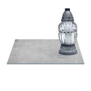 SZKLANA PODSTAWKA POD ZNICZE Z DEDYKACJĄ 30x20 Beton 130a - Lampiony i znicze - miniaturka - grafika 1