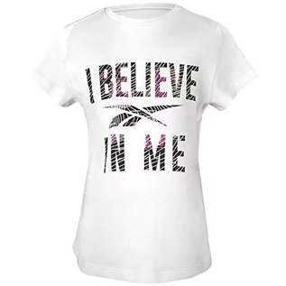 Koszulki dla dziewczynek - Reebok T-shirt Big Believe, White, L, unisex, dziecięcy, biały H73468RG - grafika 1