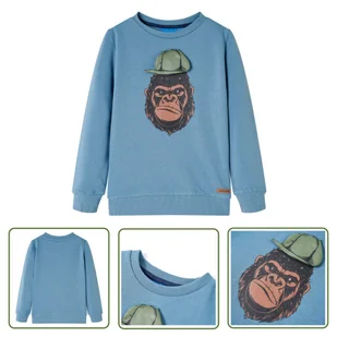Bluza dziecięca - niebieska - 140 - Bluza Dla Dziecka - Bluzy dla dziewczynek - miniaturka - grafika 1