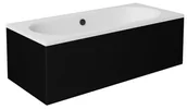 Wanny - Czarno-biała wanna prostokątna z obudową akrylowa Vitae Besco 180 cm - miniaturka - grafika 1