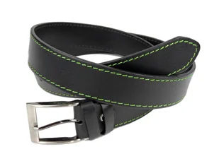 Pasek Męski Skórzany PAS-MAX (PL) Skóra Licowa EXTRA 40 mm Czarny Z Zieloną Nitką - Paski Pasek Męski Skórzany PAS-MAX (PL) Skóra Licowa EXTRA 40 mm Czarny Z Zieloną Nitką - Paski - miniaturka - grafika 2