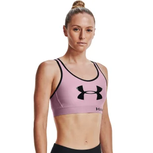 Biustonosz sportowy Under Armour Mid Keyhole Graphic - Bielizna sportowa damska - miniaturka - grafika 2