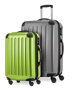 HAUPTSTADTKOFFER - Alex - zestaw walizek - średniej wielkości walizka 65 cm + bagaż podręczny 55 cm, 74 + 42 litry, TSA, srebrny/zielone jabłuszko (wielokolorowa) - 59310190 - Walizki - miniaturka - grafika 1