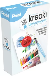 PENTEL Kredki akwarel CB9-12 zestaw Aqua brush - Zabawki kreatywne - miniaturka - grafika 1