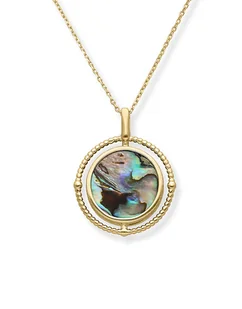 Naszyjnik srebrny pozłacany z masą perłową - Naszyjniki - miniaturka - grafika 1