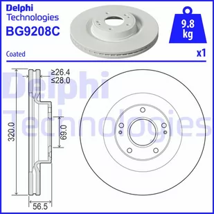 Tarcza hamulcowa DELPHI BG9208C - Tarcze hamulcowe - miniaturka - grafika 1