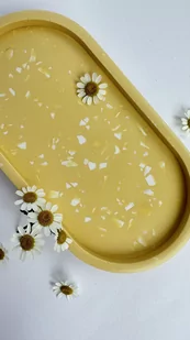 Taca dekoracyjna owalna Terrazzo Lastryko Żółtego - Tace i patery - miniaturka - grafika 1