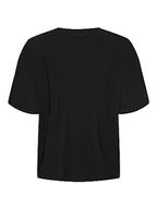 Koszulki i topy damskie - PIECES Damska koszulka Pckylie Ss Oversized Tee Noos, czarny, S - miniaturka - grafika 1