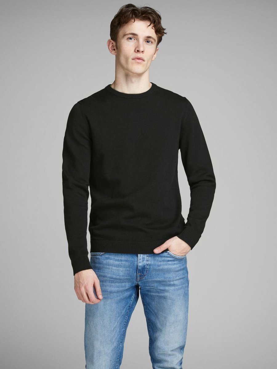 maglie uomo jack and jones 12137190 basic knit black