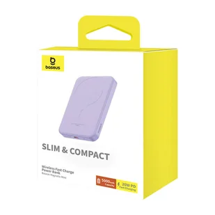 Baseus Magnetyczny mini powerbank 5000mAh 20W fioletowy - Powerbanki - miniaturka - grafika 8