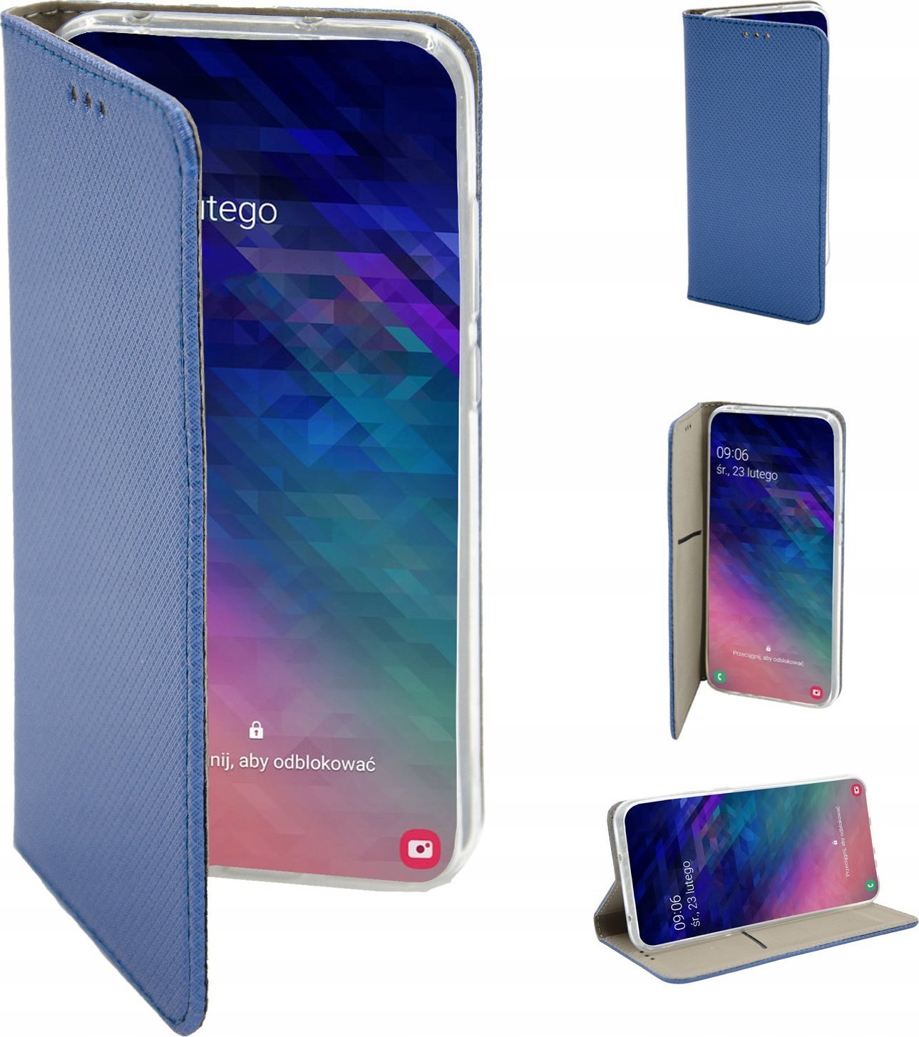 Hello Case ETUI Z KLAPKĄ DO IPHONE 14 PRO NIEBIESKIE ZAMYKANE MAGNETYCZNE KABURA FLIP