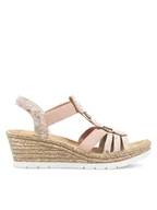 Sandały damskie - Rieker Sandały 619B2-31 Różowy - miniaturka - grafika 1