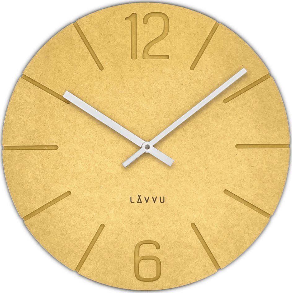 Lavvu LAVVU Żółty zegar ścienny Natur 34cm