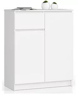 Akord FABRYKA MEBLI KOMODA K80 2 DRZWI 1 SZUFLADA BIAŁA OP0LKOMBIA008 - Komody - miniaturka - grafika 1