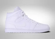 Koszykówka - NIKE AIR JORDAN 1 RETRO MID TRIPLE WHITE 2.0 - miniaturka - grafika 1