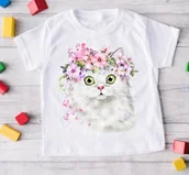 Koszulki dla dziewczynek - Koszulka dla dziewczynki z kotem kotek10 - miniaturka - grafika 1