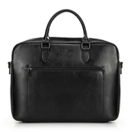 Torebki damskie - Męska torba na laptopa 16” z imitacji skóry czarna - miniaturka - grafika 1