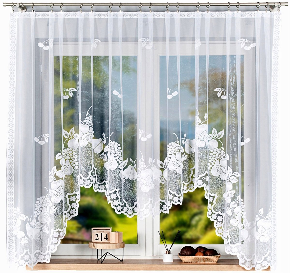 PENELOPE Firana żakardowa rozm. 300x160cm (gotowa) z podcięciem