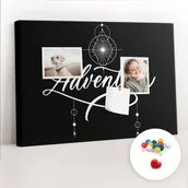 Tablice i flipcharty - Szkolna Tablica korkowa 60x40 cm, Kolorowe Pinezki, wzór Przygoda - miniaturka - grafika 1