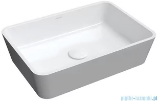 Omnires Parma umywalka nablatowa 50x35cm biało-szary połysk PARMAUNBSP - Umywalki - miniaturka - grafika 1