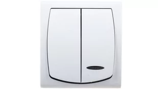 Ospel Łącznik dwugrupowy świecznikowy z podświetleniem pomarańczowym Madera BIAŁY ŁNH-2NS/00 - Wyłączniki światła i elektryczne - miniaturka - grafika 1