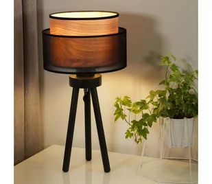 Duolla - Lampa stołowa WOOD BOHO 1xE27/15W/230V czarna/beżowa - Lampy stojące - miniaturka - grafika 1