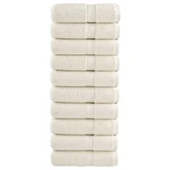 Ręczniki - vidaXL Ręczniczki premium SOLUND 10 szt., kremowe, 30x30 cm, 600 g/cm² - miniaturka - grafika 1