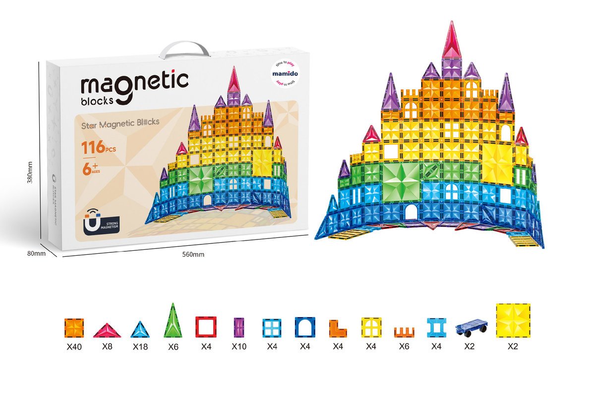 Magnetyczna zabawka konstrukcyjna 116 elementów Diamond Castle MT1502