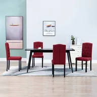 Krzesła - vidaXL Krzesła do jadalni, 4 szt., czerwone wino, tapicerowane tkaniną - miniaturka - grafika 1
