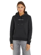 Bluzy damskie - Tommy Hilfiger Bluza Damska Tjw Reg Serif Linear Hoodie Czarna Dw0Dw14362 Bds L - miniaturka - grafika 1