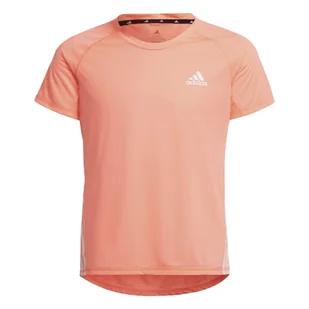 Koszulka z krótkim rękawem dla dzieci Adidas Aeroready Three Stripes Łosoś - Odzież sportowa dziecięca - miniaturka - grafika 1