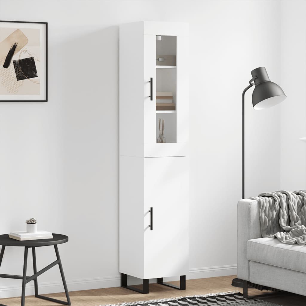 vidaXL vidaXL Wysoka szafka, biała, 34,5x34x180 cm, materiał drewnopochodny