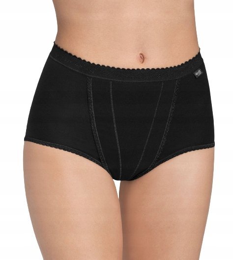 SLOGGI CONTROL Maxi Majtki wyszczuplające bawełna Czarne 42