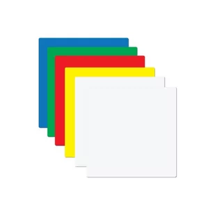 Samoprzylepne karteczki suchościeralne elektrostatyczne - zestaw STANDARD (5 kolorów) wielokrotnego użytku - Akcesoria do tablic - miniaturka - grafika 1